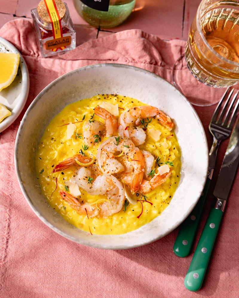 Les fantastiques crackers aux graines, cétogène et sans gluten 4 Bol de risotto safran et crevettes